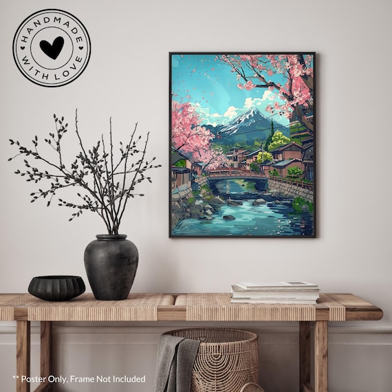 Hokusai Ukiyo, Minimalist Travel Poster