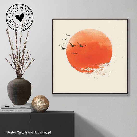 Square Orange Vintage Travel Poster