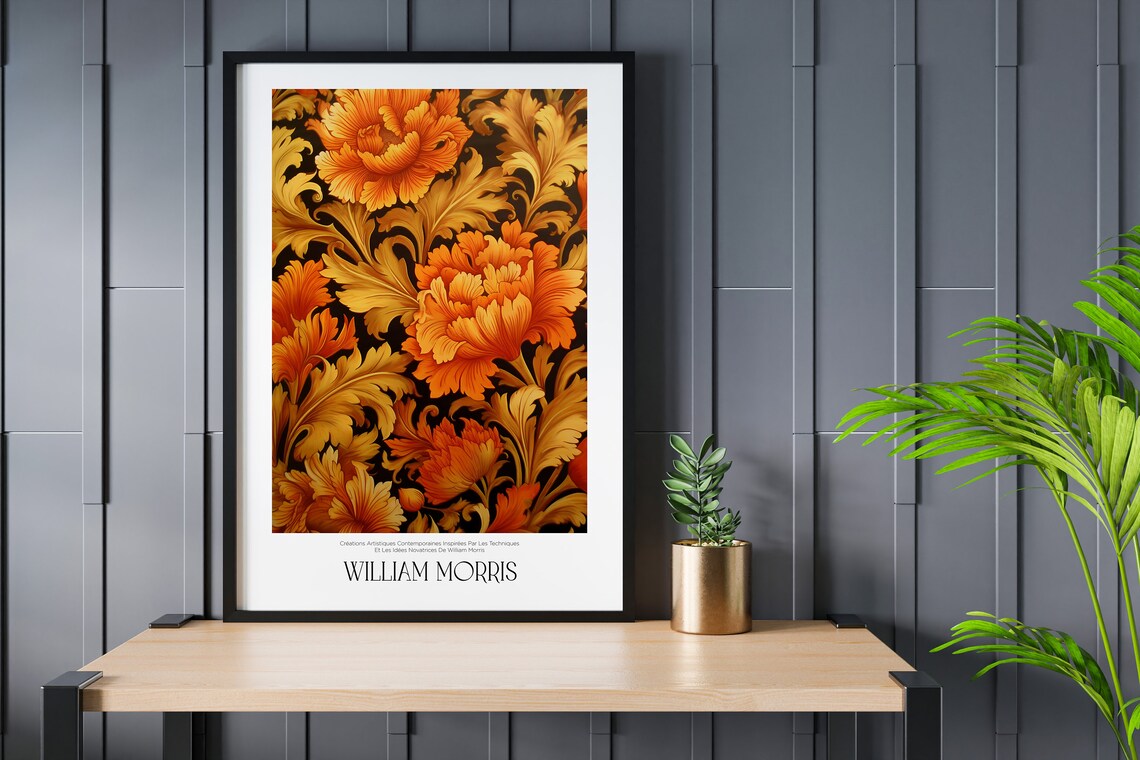 William Morris Fall Flowers Poster Print, Botanical