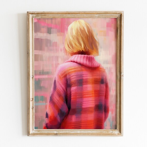 Preppy Fall Girly Wall Art Print Pink And Orange Wall Art Trendy Art Preppy Fall Room Decor Retro Hot Pink Poster Fall Art