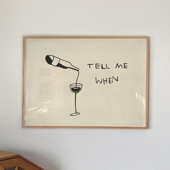 Funny Wine Quote Kitchen Bar Cart Art Print