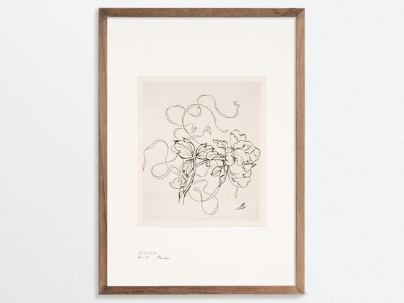 Pivoine Peony Chinoiserie Botanical Art Print