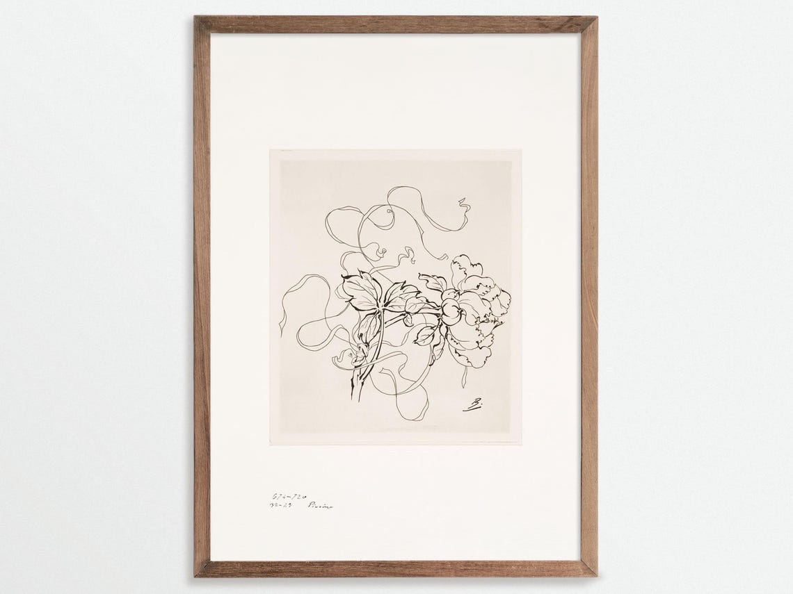 Pivoine Peony Chinoiserie Botanical Art Print