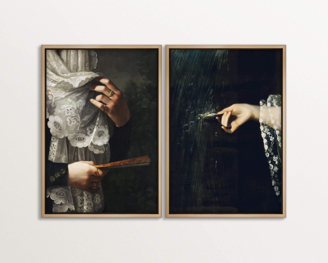 Dark Academia Vintage Portraits, Moody Baroque Style - Image 3