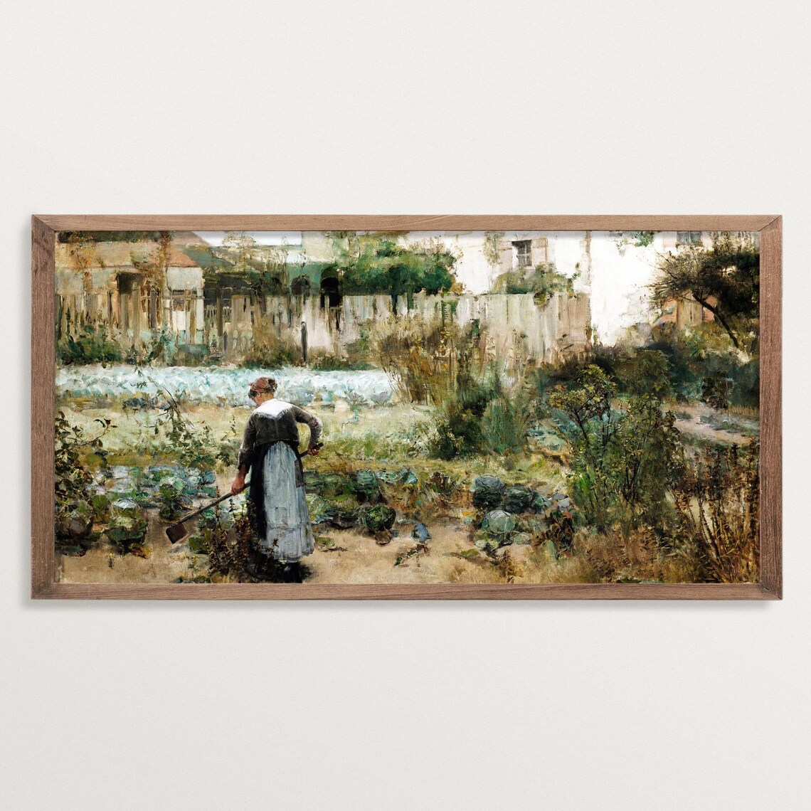 Vintage Impressionist Garden Scene Art Print