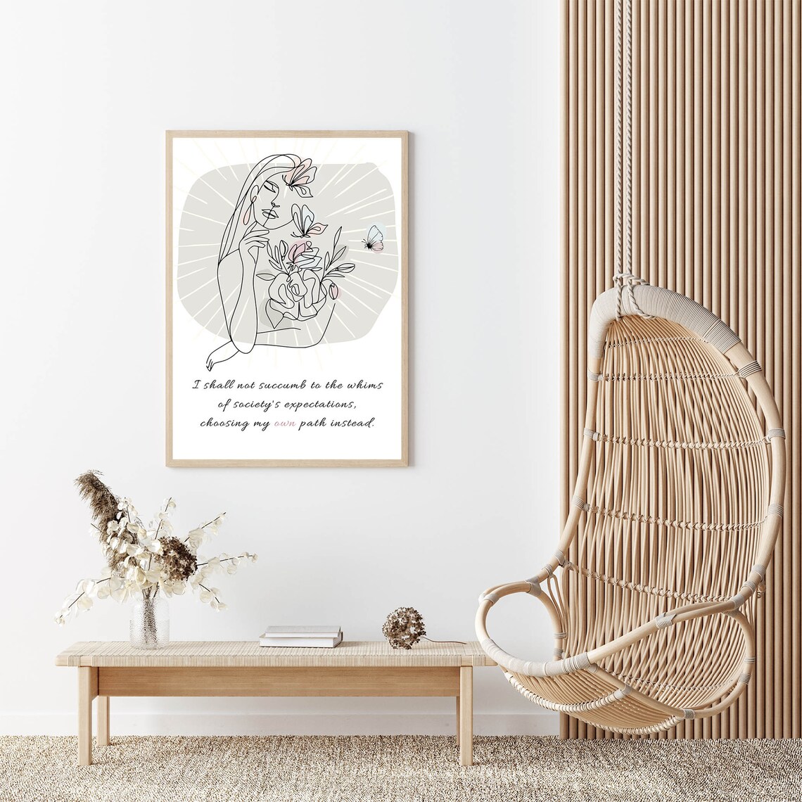Choose Your Own Path Self Empowerment Boho Line Art Woman Poster - Image 4