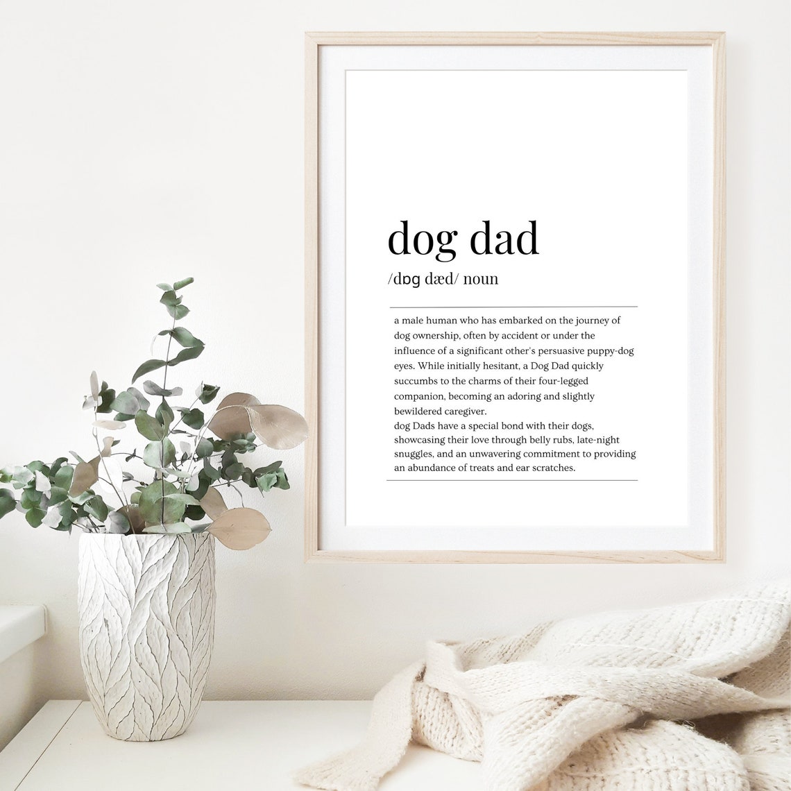 Dog Dad Definition Funny Fathers Gift For Dog Dads Art Poster - Image 6