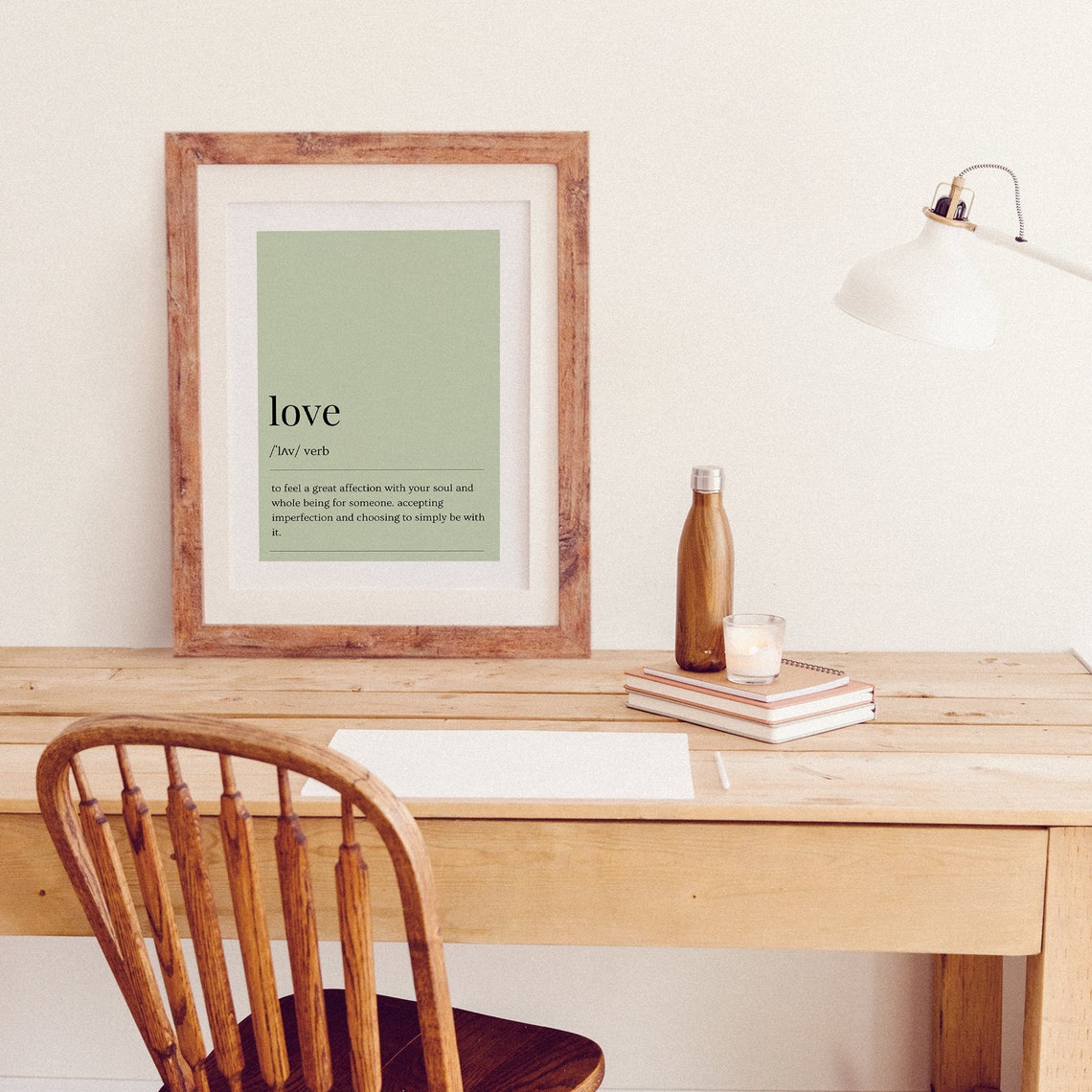 Love Dictionary Definition Sage Green Typography Poster Gift - Image 2