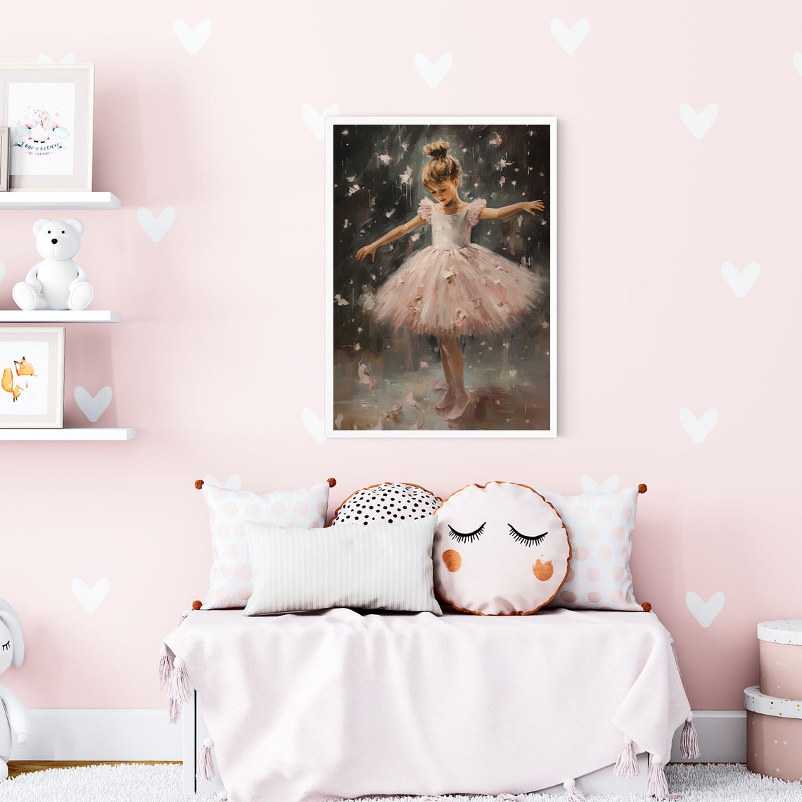 Ballet Nursery Art Painting Girls Room Ballerina Nursery Pink Dcor Gift For Girl Dancer Dreamy Pink Black Vintage Print Nb1 - Image 8