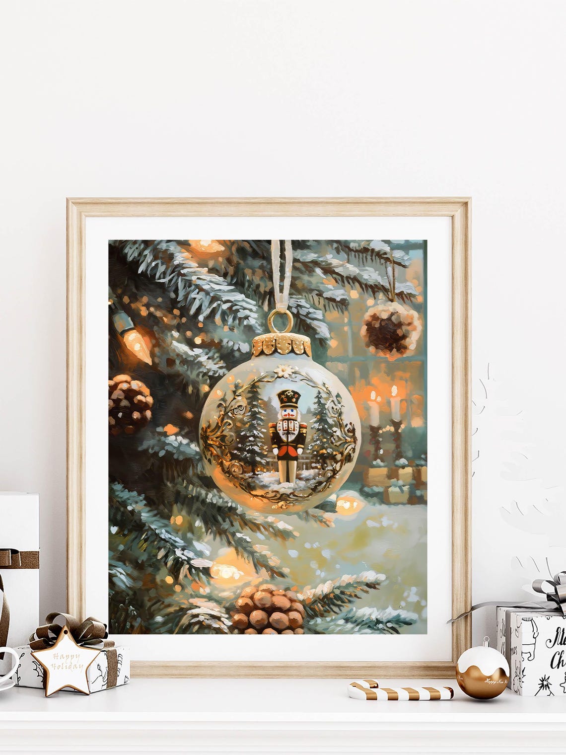 Nutcracker Christmas Ornament Bauble Glowing Tree Holiday Poster - Image 7