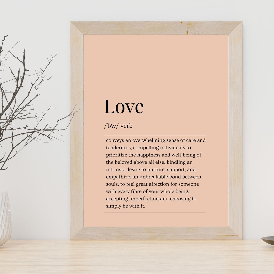 Love Dictionary Definition Peach Background Typography Wall Art - Image 8