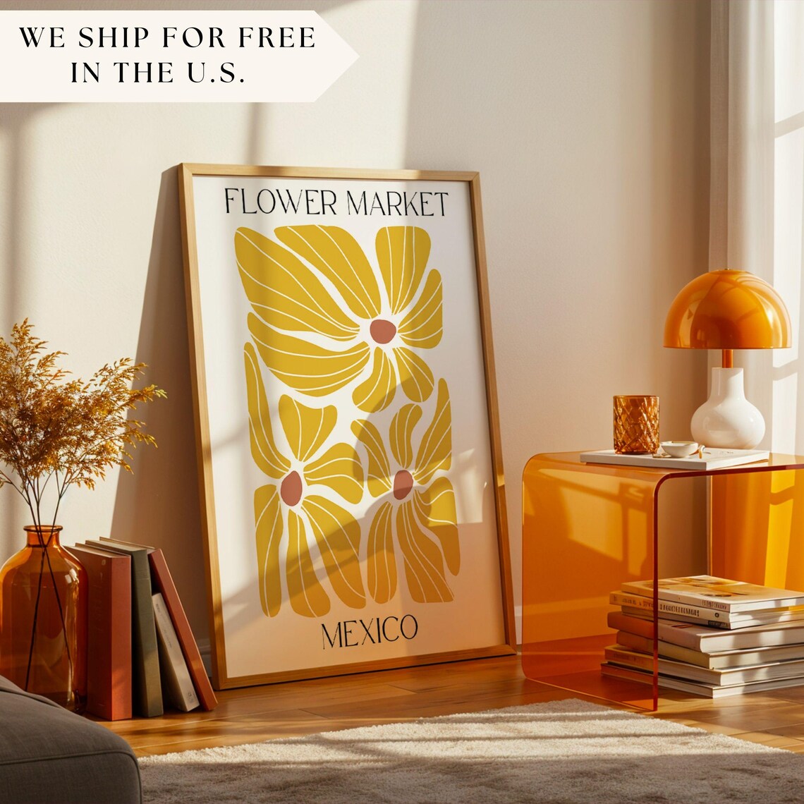 Mexico Flower Market Art Print, Matisse Style