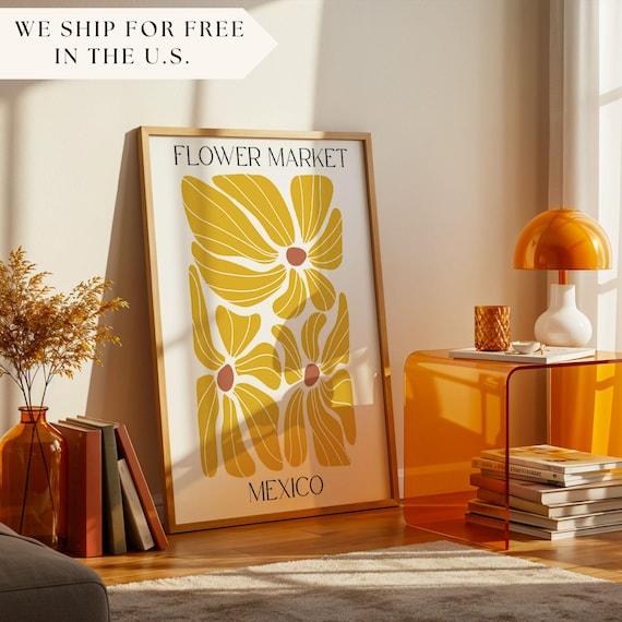 Mexico Flower Market Art Print, Matisse Style