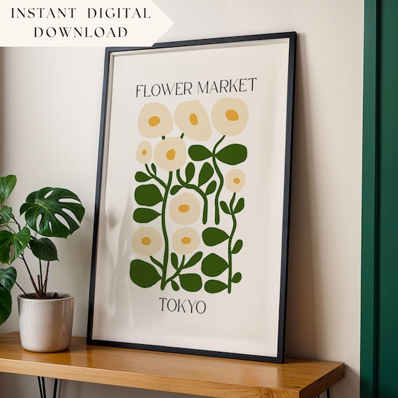 Tokyo Flower Market Art Print, Matisse Style