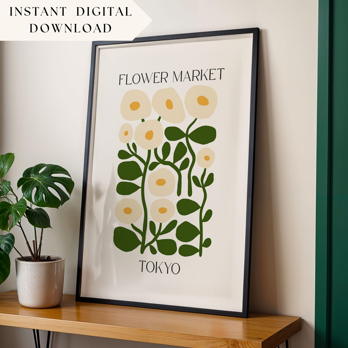Tokyo Flower Market Art Print, Matisse Style