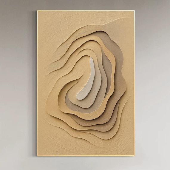 Neutral Abstract - Layered Painting, Modern Artwork