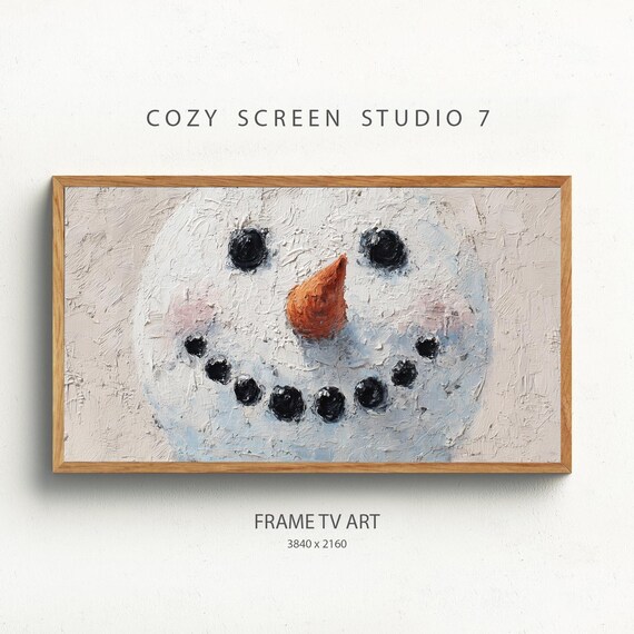 Minimalist Snowman Frame Tv Art Scandinavian Christmas