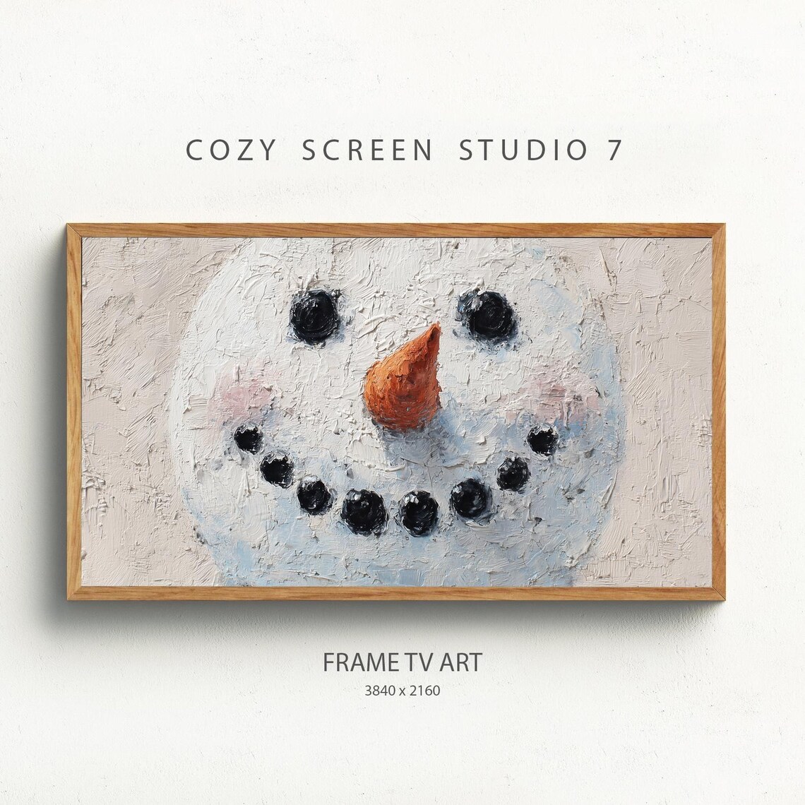 Minimalist Snowman Frame Tv Art Scandinavian Christmas