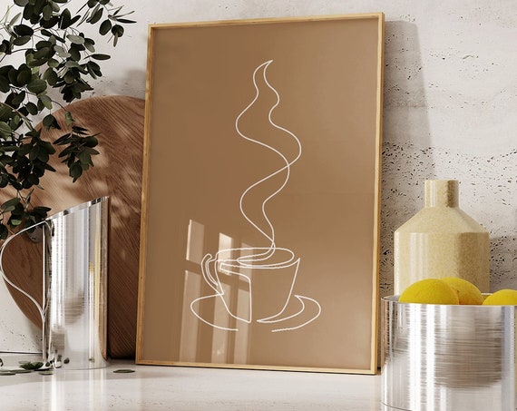 Coffee Bar Wall Art Boho Minimalist Prints Modern Art Bohominimalistdecor Trendy Coffee Art Physical Poster Print Shipped To You