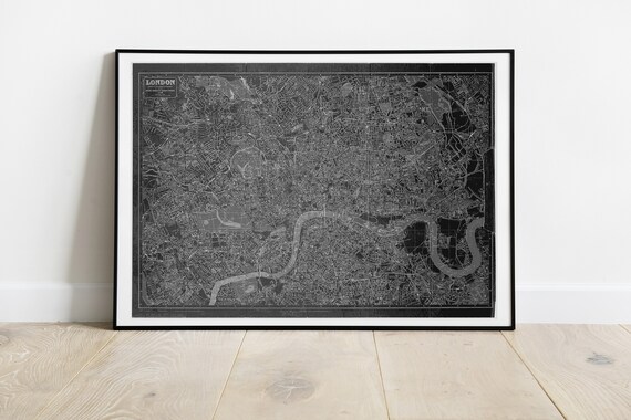 Map Of London 1918 Antique Printout Historical