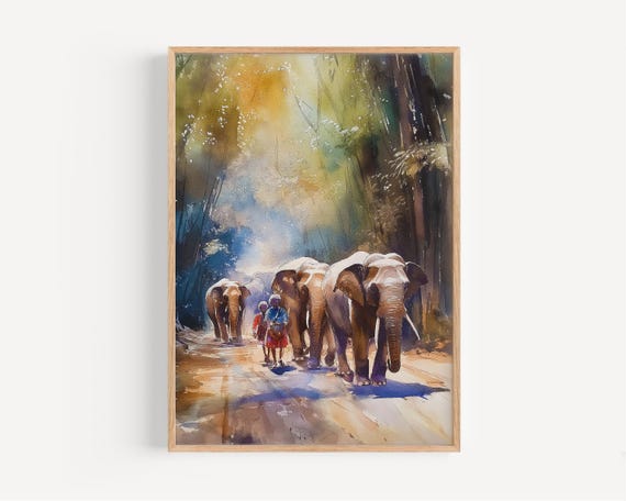 Chiang Mai Watercolor Painting Wall Art Print Thailand Poster Asia Travel Decor Illustration Asian Home