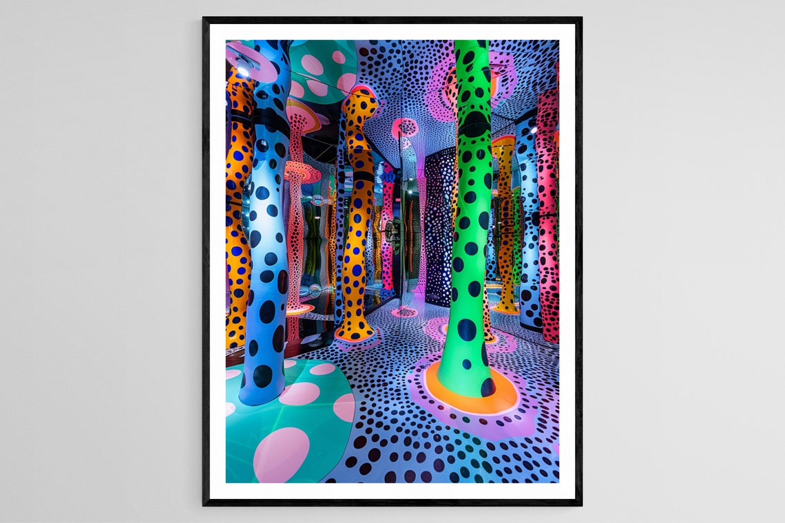 Intricate Polka Dot Room Reflective Surfaces And Immersive Design