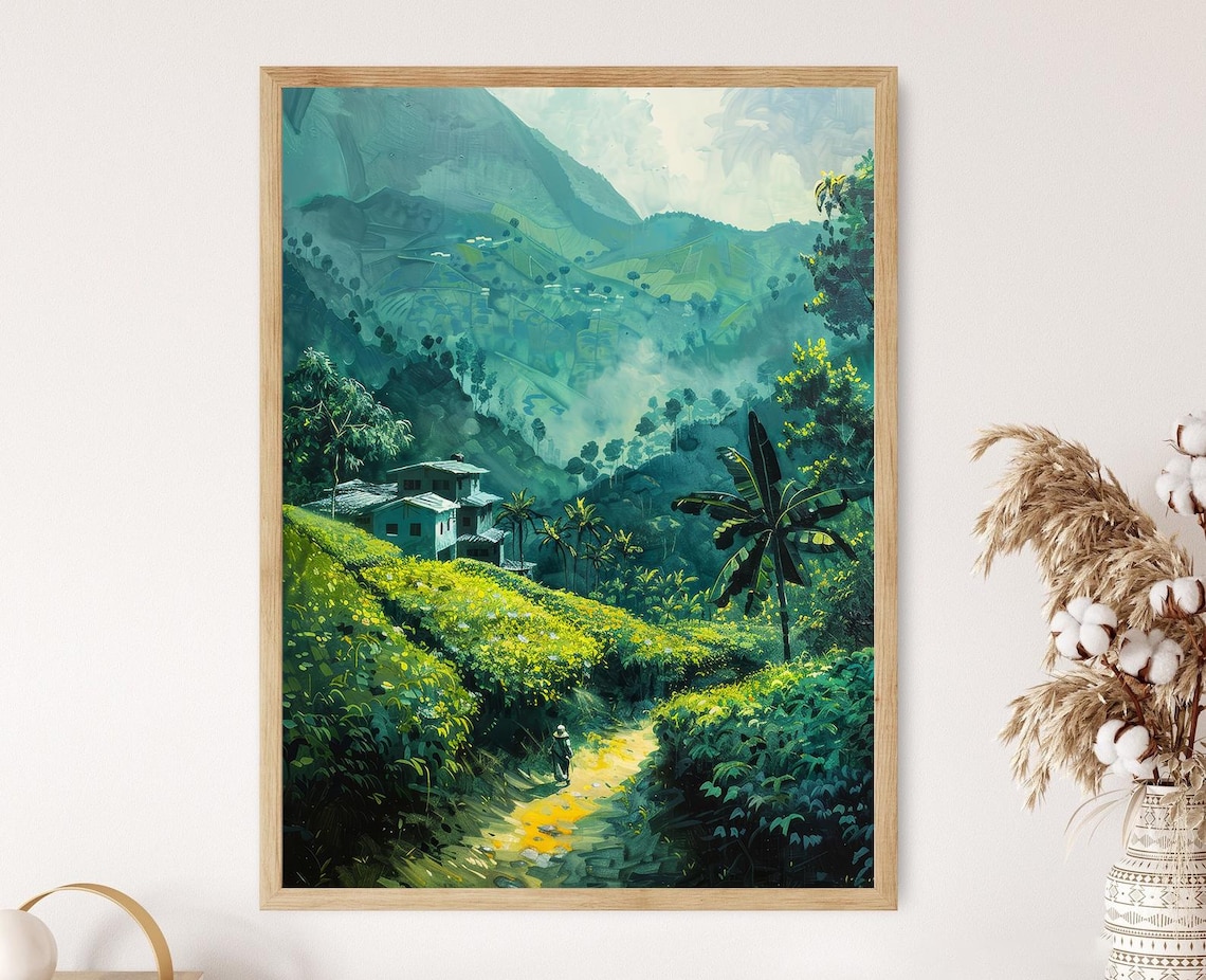 Bangladesh Tea Gardens Art Print, Travel Poster