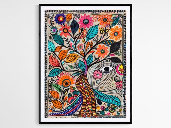Madhubani Indian Art Print Exquisite Replica
