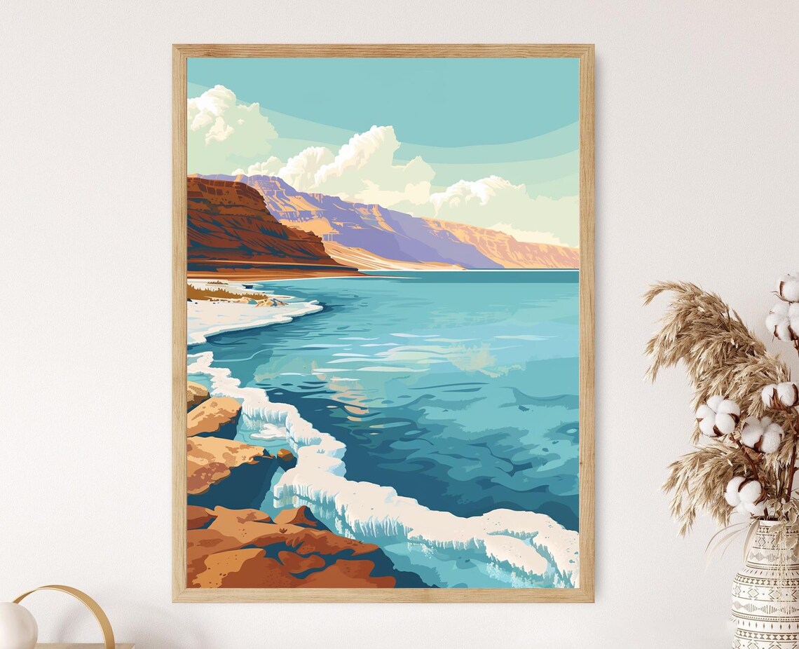 Dead Sea Art Print, Unique Salt Formations