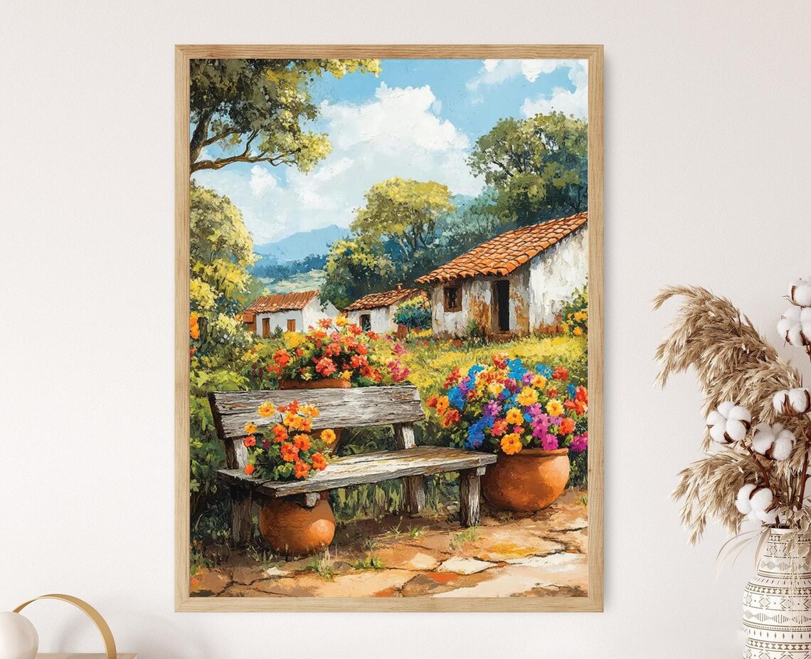 Paraguayan Countryside Rustic Farm Bench Art Print