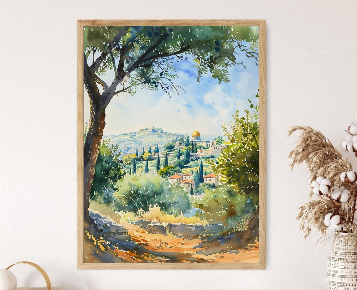 Mount Of Olives Vista, Historical Jerusalem Art Print