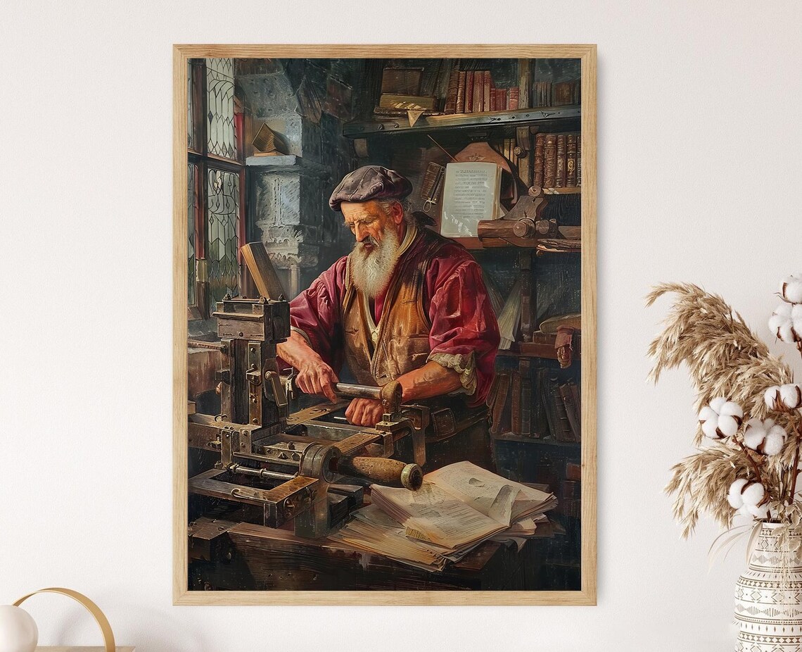 Gutenberg Printing Press, German Invention Art Print