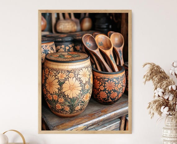 Russian Birch Bark Boxes Folk Craft Art Print