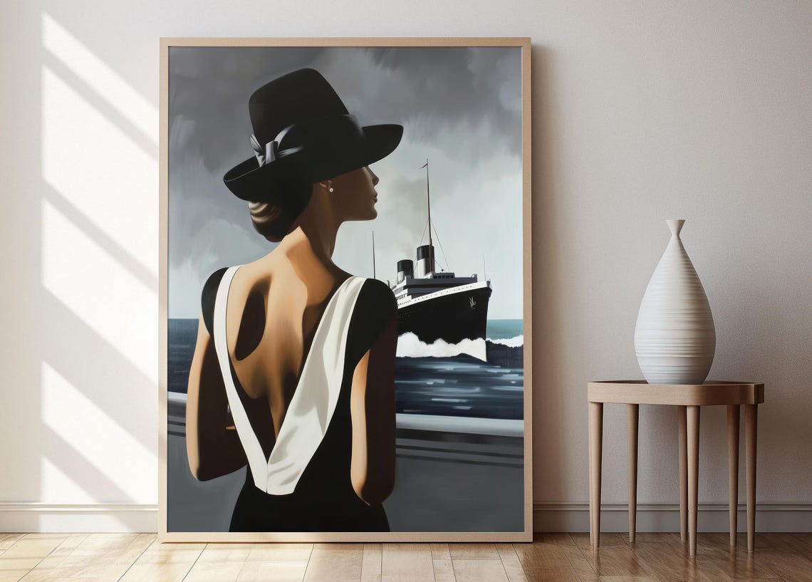 Coastal Elegance Fine Art Print Art Deco Poster For Home Office Decor Beach Theme Wall Art Nautical Inspired Artwork