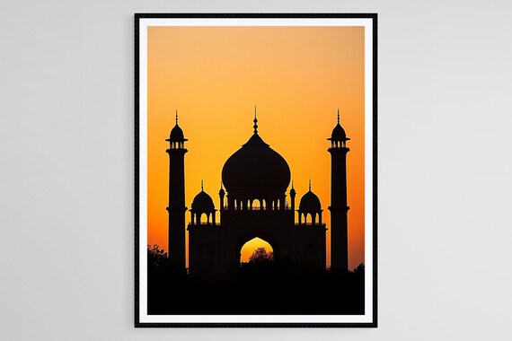 Aurangabad Maharashtra Art Print Bibi Ka Maqbara Sunset Silhouette