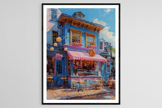 Cheerful Gelato Shop Illustration Vibrant Ice Cream Painting For Kitchen Decor