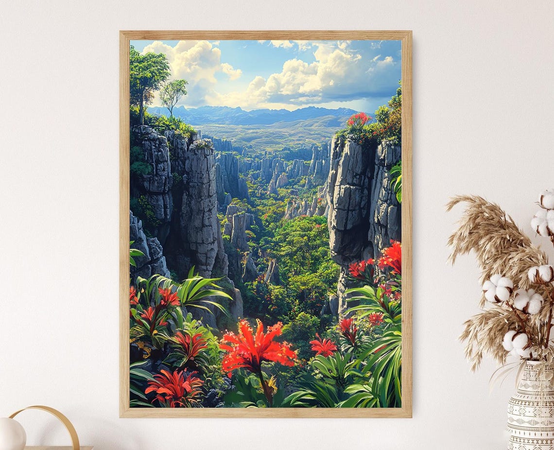 Tsingy De Bemaraha Stone Forest Madagascar Landscape Art Unique Terrain Print