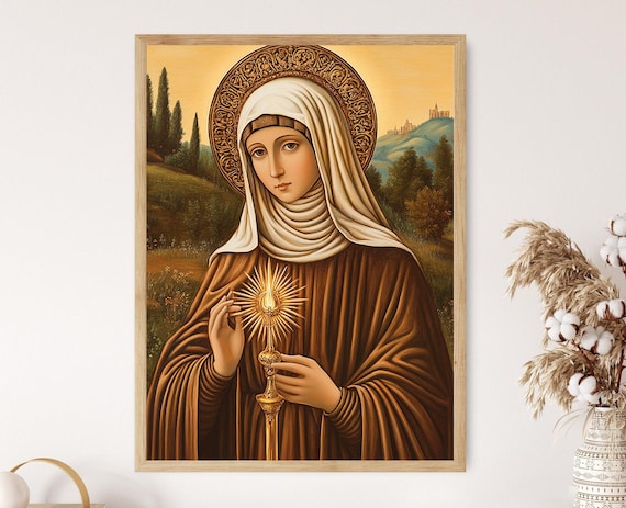 Saint Clare Of Assisi Catholic Devotional Art Print