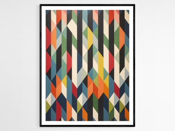 Vibrant Geometric Art Print Abstract Tessellation Design With Depth Colorful Wall Decor For Modern Home Unique Housewarming Gift