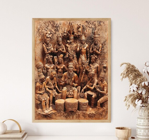 Kingdom Of Benin Giclee Print Vibrant African Art Wall Decor Home Decor Print For Art Lovers Unique Cultural Gift