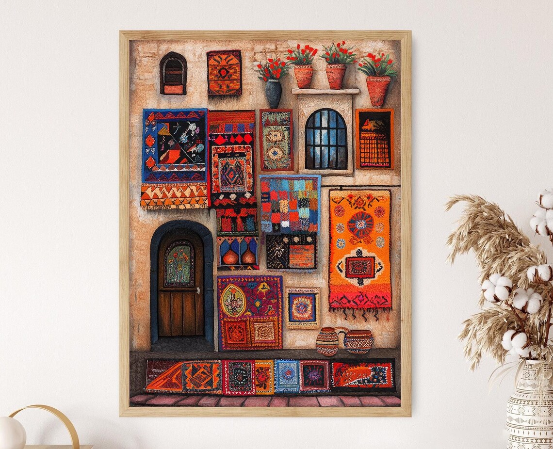 Palestinian Rug Store Traditional Patterns Art Print