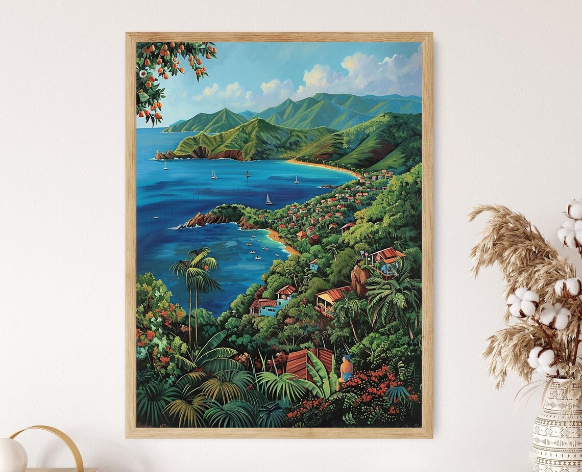 Mountainous View Of St John Virgin Islands Art Print