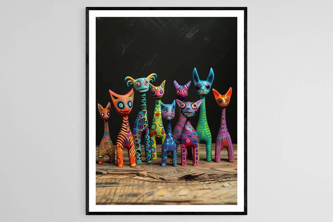 Alebrije Figures Mexican Folk Art Wall Art Print
