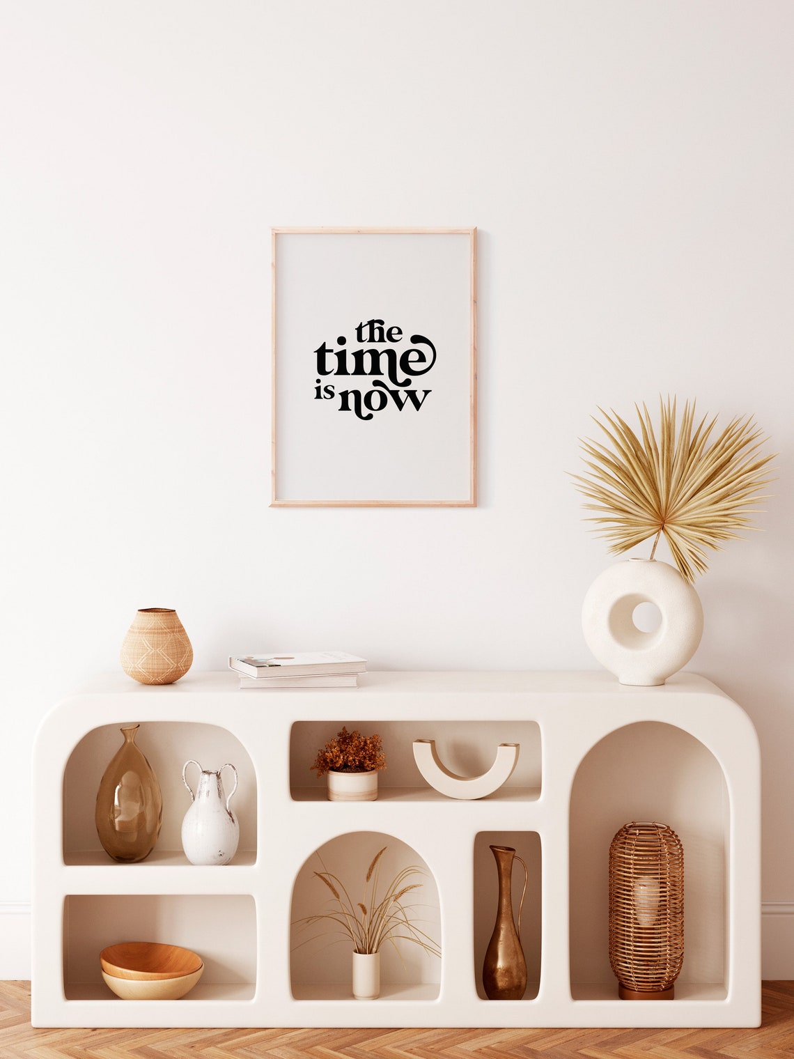 The Time Is Now Bold Motivational Typography Quote Poster for Office - Image 2
