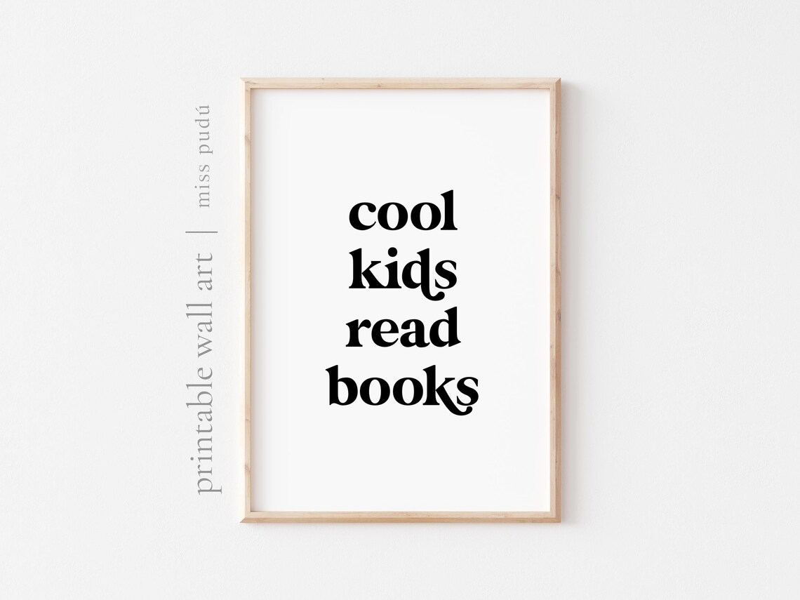 Cool Kids Read Books Bold Typography Reading Room Kids Poster