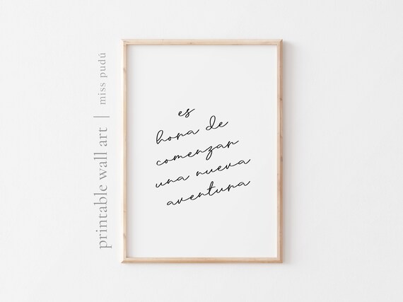 Es Hora De Comenzar Nueva Aventura Spanish Quote Poster Travel