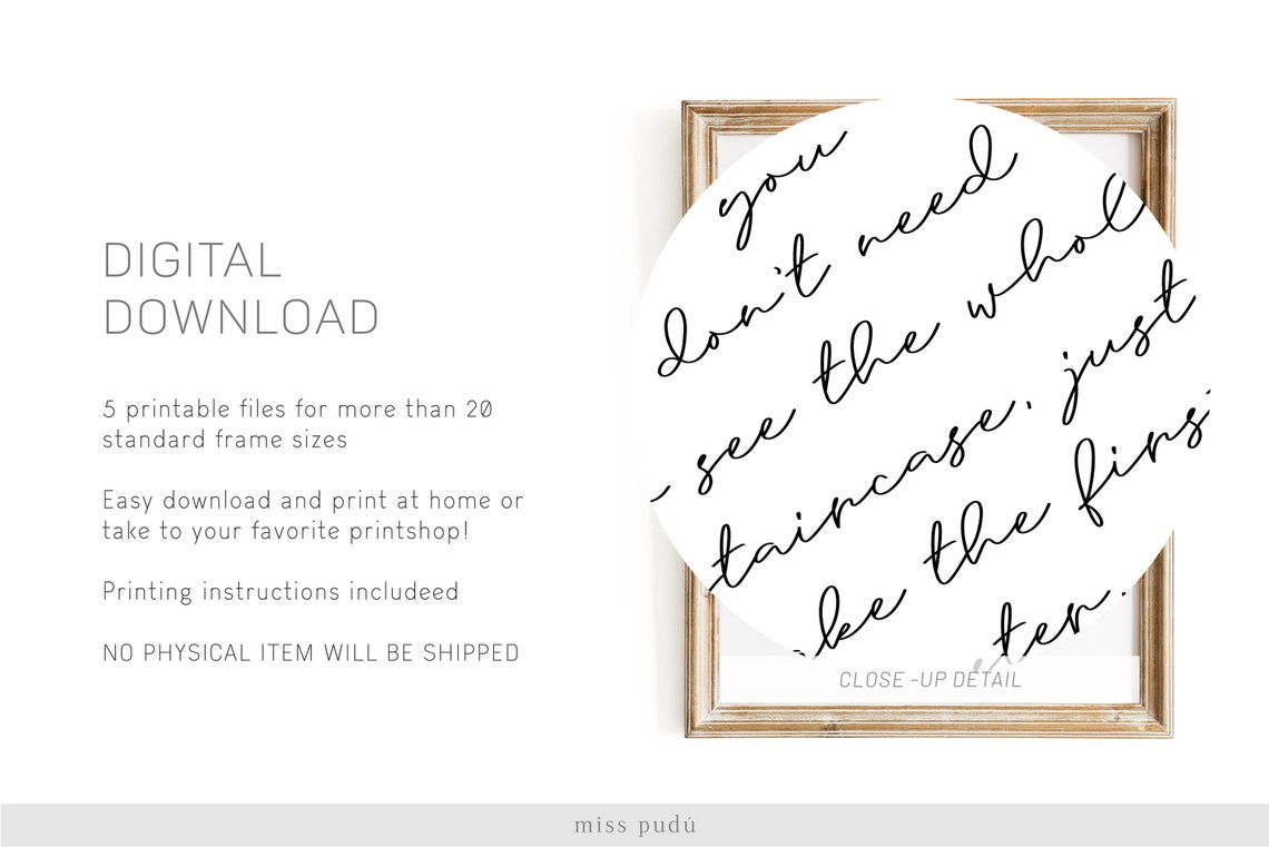 Take The First Step Quote Poster Courage Script Motivation Decor - Image 2