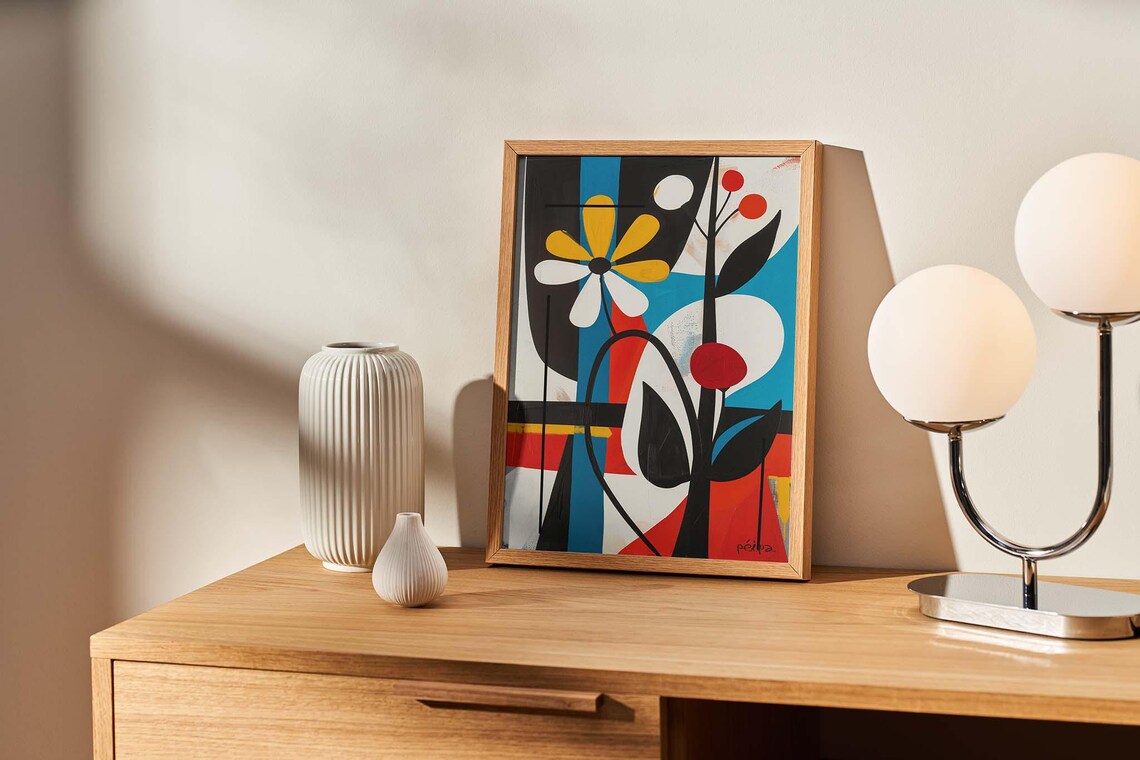 Abstract Mid Century Modern Flower Art Print - Image 2