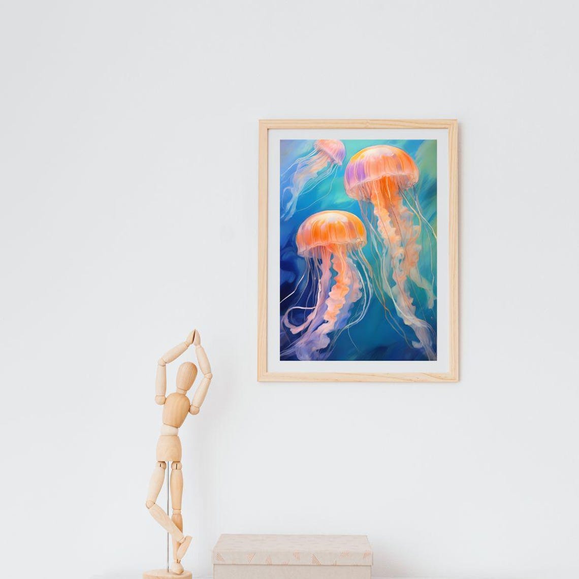 Jellyfish Watercolor Art Print Jellyfish Painting Jellyfish Painting Wall Art Decor Art Sea Life Art Art Colourful Art - Image 3