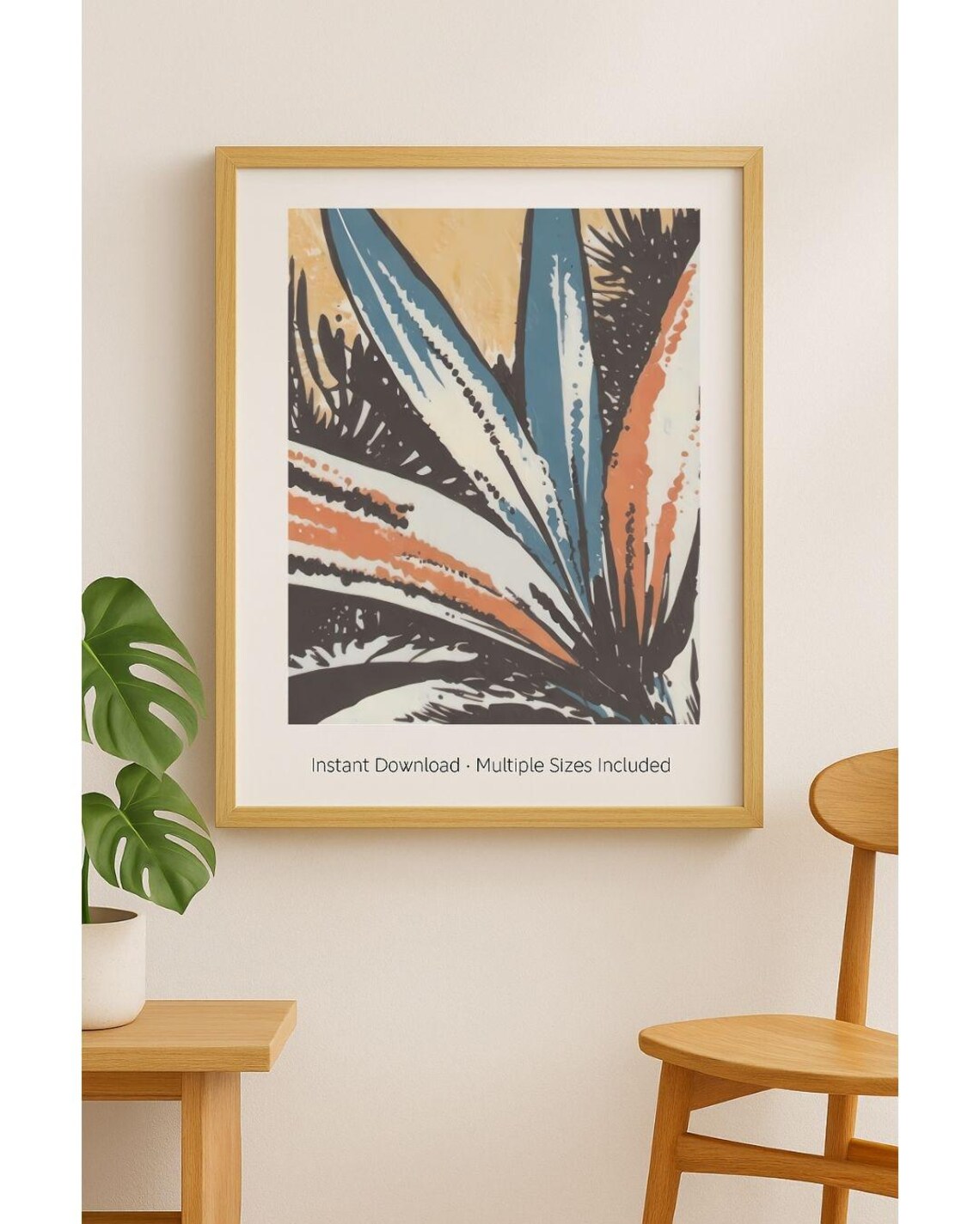 Bird Of Paradise Retro Print Abstract Botanical Art